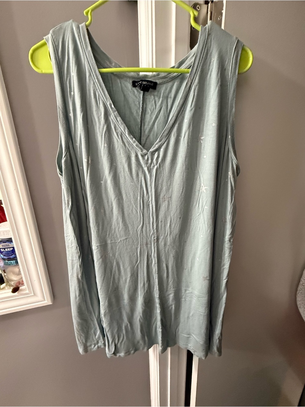 Lane Bryant Light Mint V-Neck Sleeveless Tank